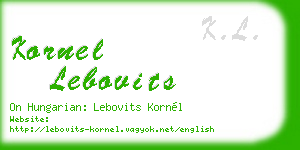 kornel lebovits business card