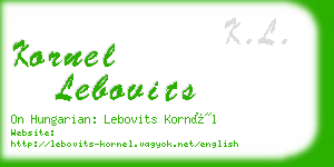 kornel lebovits business card
